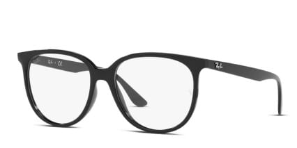 Ray-Ban RX4378V Shiny Black glasses - Shiny Black - Angle View