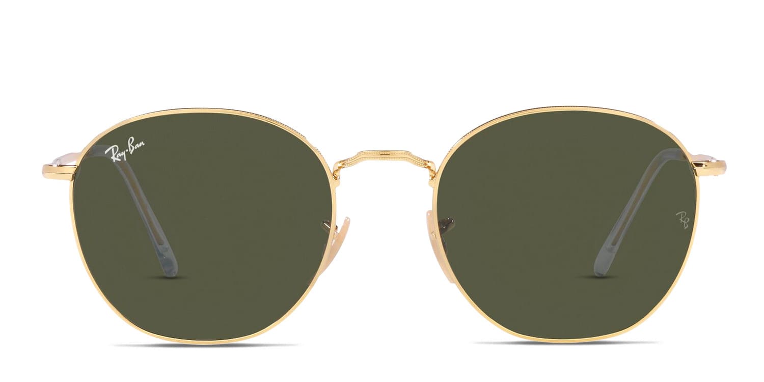 Ray-Ban Gold Sunglasses Ray-Ban RB3016 Clubmaster - Browline Black Gold Frame  main image 2
