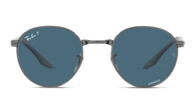 Ray-Ban RB3691 gunmetal frame with polarized blue lenses