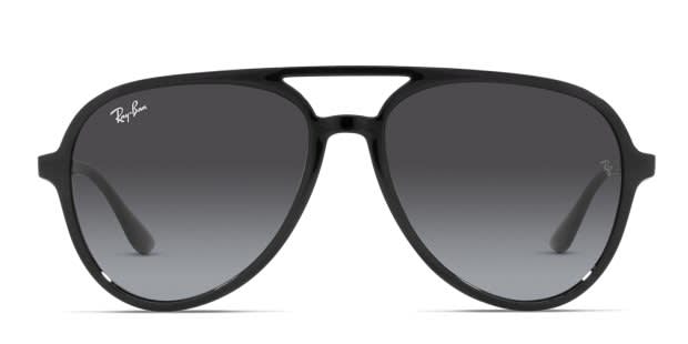 Ray-Ban RB4376 black frame with grey gradient lenses. Lenses