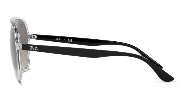 Ray-Ban RB4376 clear frame with grey gradient lenses. Lenses