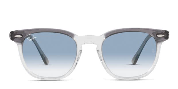 Ray-Ban RB2298 Hawkeye gray, clear frame with clear gradient blue