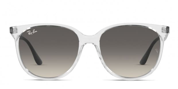 Ray-Ban RB4378 clear frame with grey gradient lenses. Lenses  display picture 2