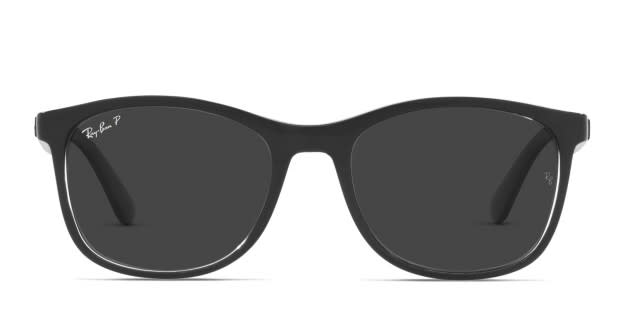 Ray Ban RB4374 black clear frame with polarized black lenses