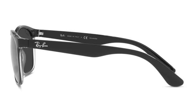 Ray-Ban RB4374 black, clear frame with polarized black lenses