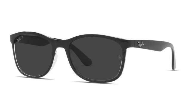 Ray-Ban RB4374 black, clear frame with polarized black lenses