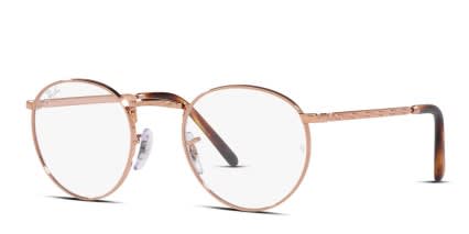 Ray-Ban RX3637V New Round Rose Gold glasses - Rose Gold - Angle View