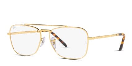 Ray-Ban RX3636V New Caravan Gold glasses - Gold - Angle View