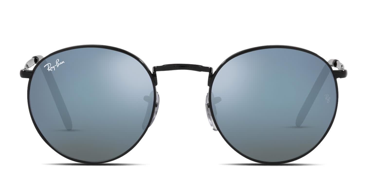 Ray-Ban RB3637 New Round Shiny Black, Blue Sunglasses Online