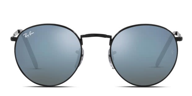 Ray-Ban RB3637 New Round Shiny Black, Blue Sunglasses Online