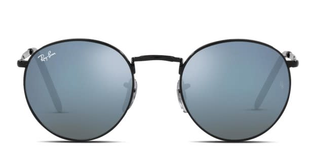 Ray-Ban RB3637 New Round Shiny Black, Blue Sunglasses Online