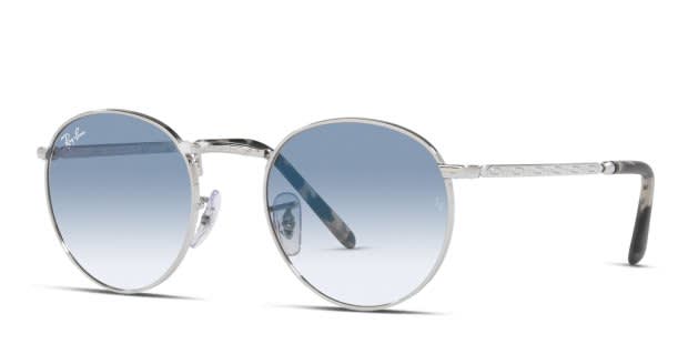 Ray-Ban RB3637 シルバー×グラデブルー サイズ50 Ray-Ban RB3637 New Round silver frame with clear gradient blue