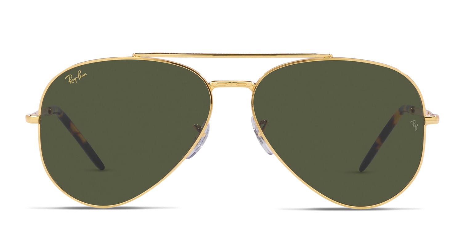 Ray-Ban RB3625 New Aviator Gold glasses - Gold - Frontal View