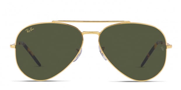 Ray-Ban RB3625 New Aviator Gold Prescription Sunglasses - 50% Off Lenses