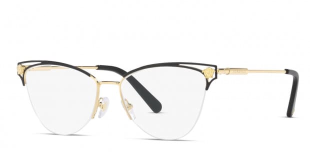Versace VE1280 Black Gold Eyeglasses Includes FREE Rx Lenses