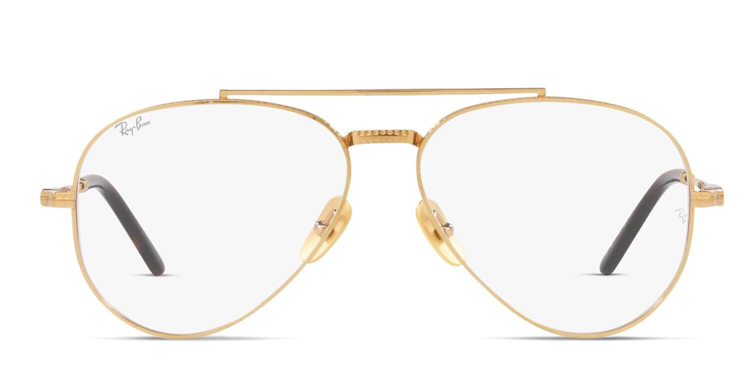 Ray-Ban RX8225V Aviator Titanium Gold Eyeglasses | Includes FREE