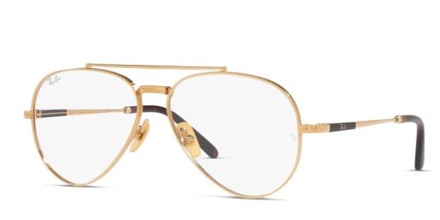 Ray-Ban RX8225V Aviator Titanium Gold Eyeglasses | Includes FREE