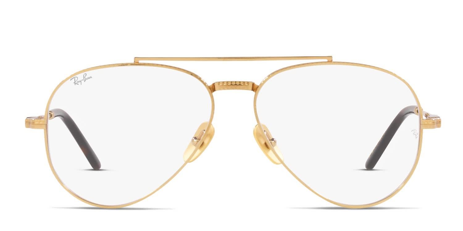 Ray-Ban RX8225V Aviator Titanium Gold glasses - Gold - Frontal View