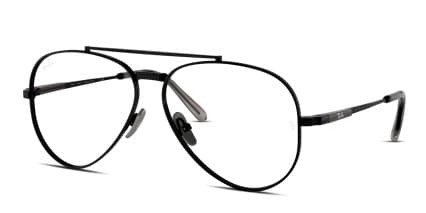 Ray-Ban RX8225V Aviator Titanium Black glasses - Black - Angle View