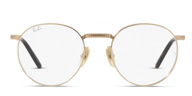 Ray Ban RX8237V Round Titanium Gold Eyeglasses Includes FREE Rx Lenses