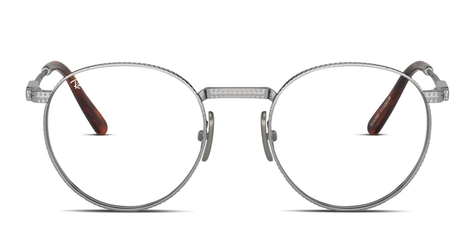 Ray-Ban RX8237V Round Titanium Silver glasses - Silver - Frontal View