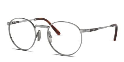 Ray-Ban RX8237V Round Titanium Silver glasses - Silver - Angle View