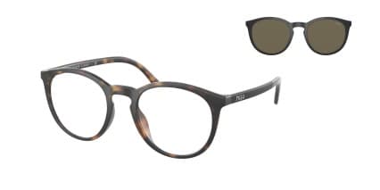 Polo Ralph Lauren PH4183U w/Clip-On Tortoise glasses - Tortoise - Angle View