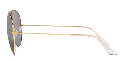 Ray-Ban RB3025 Aviator Large Metal Gold, Gray, Silver glasses - Gold / Gray / Silver - Side View
