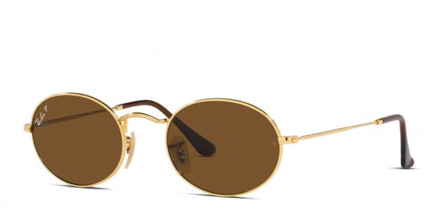 Ray-Ban RB3547 Oval gold frame with polarizedized brown