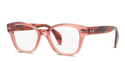Ray-Ban RX0880 Clear, Pink glasses - Clear / Pink - Angle View