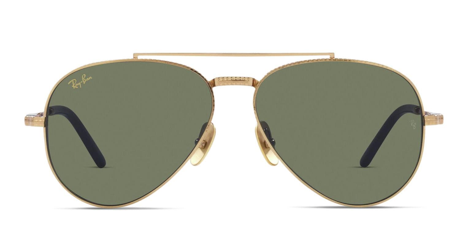 Ray-Ban RB8225 Aviator Titanium Gold Prescription Sunglasses - 50