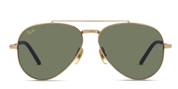 Ray Ban RB8225 Aviator Titanium Gold Prescription Sunglasses 50 Off Lenses