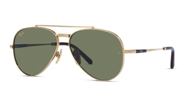 Ray-Ban Rb8225 Aviator Titanium Pilot Sunglasses