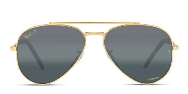 Ray-Ban Aviator Gold Sunglasses with Navy Blue Lenses (Polarized) Ray Ban Sunglasses Aviator - Blue Mirror Lens W/ Matte Gold  main image 2