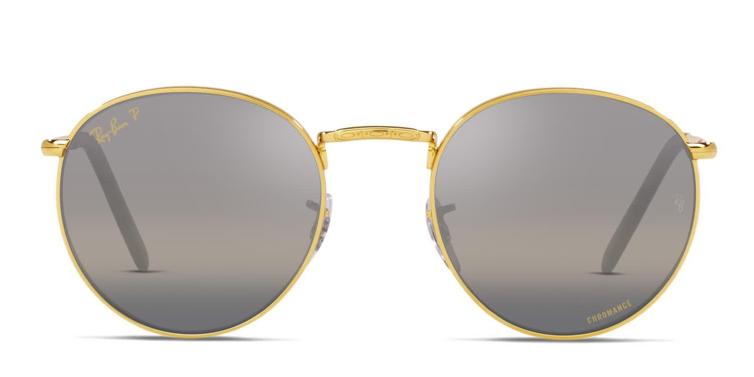 Ray-Ban RB3637 New Round Gold, Gray glasses - Gold / Gray - Frontal View