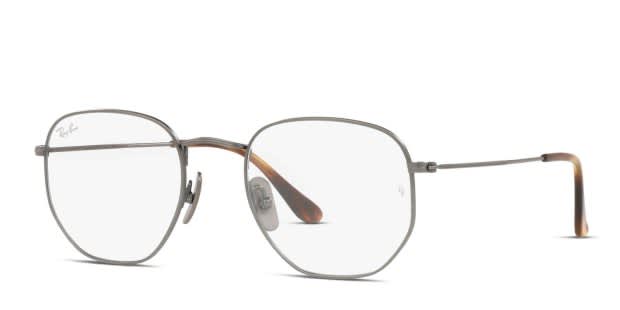 Ray-Ban RX8148V Hexagonal Gunmetal Eyeglasses | Includes FREE Rx