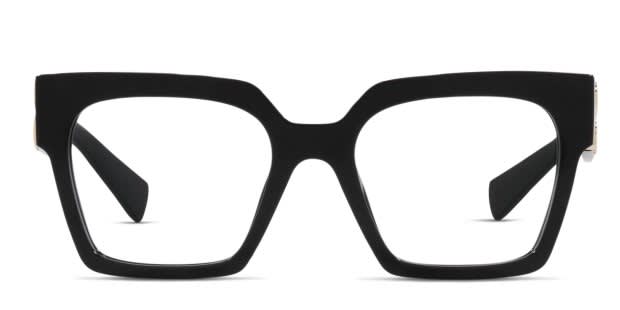 Miu Miu MU 04UV Shiny Black Eyeglasses | Includes FREE Rx Lenses