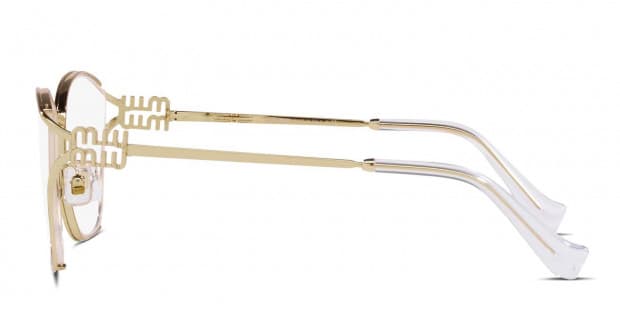 Miu Miu MU 53UV Gold Eyeglasses | Includes FREE Rx Lenses
