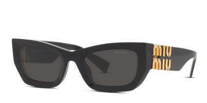 Miu Miu MU 09WS Shiny Black glasses - Shiny Black - Angle View
