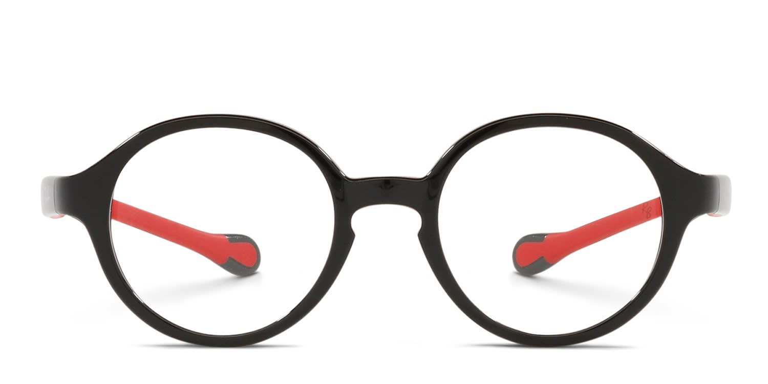 Ray-Ban RY9075VF Kids Shiny Black, Red glasses - Shiny Black / Red - Frontal View