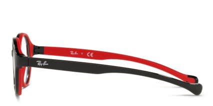 Ray-Ban RY9075VF Kids Shiny Black, Red glasses - Shiny Black / Red - Side View