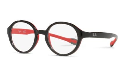 Ray-Ban RY9075VF Kids Shiny Black, Red glasses - Shiny Black / Red - Angle View