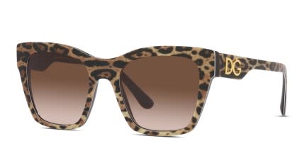Dolce & Gabbana DG4384 Brown, Black glasses - Brown / Black - Angle View