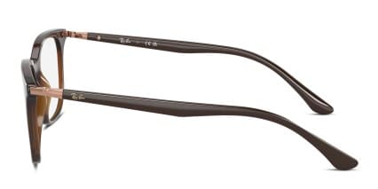 Ray-Ban RX7211 Brown glasses - Brown - Side View