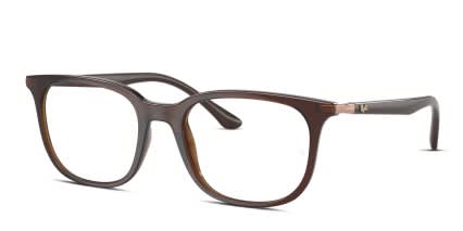 Ray-Ban RX7211 Brown glasses - Brown - Angle View