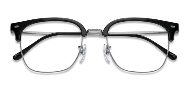 Ray-Ban RX7216 New Clubmaster Black/Silver Eyeglasses | Includes