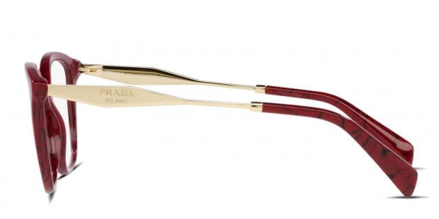 Prada PR 02ZV Red Eyeglasses Includes FREE Rx Lenses