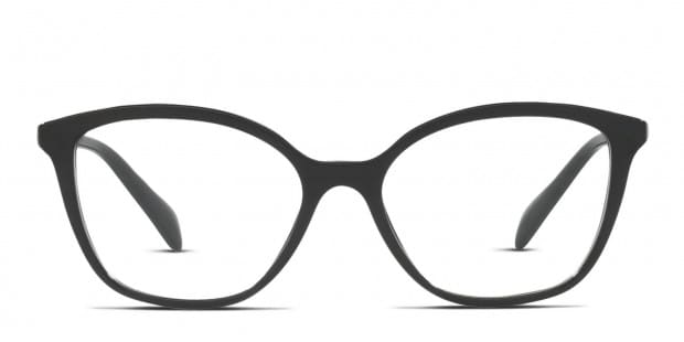 Prada PR 02ZV Shiny Black Eyeglasses Includes FREE Rx Lenses