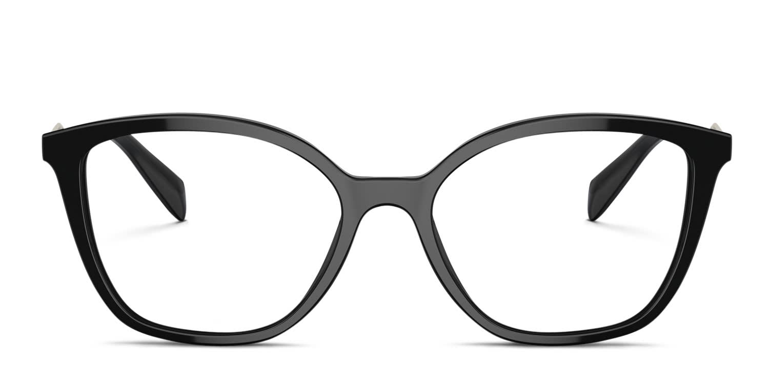 Prada PR02ZVF Black glasses - Black - Frontal View