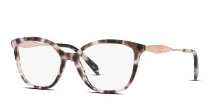Prada PR02ZVF Tortoise, Pink glasses - Tortoise / Pink - Angle View